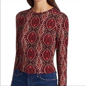 Alice + Olivia Delaina Crop Top Size XS, Red Mix